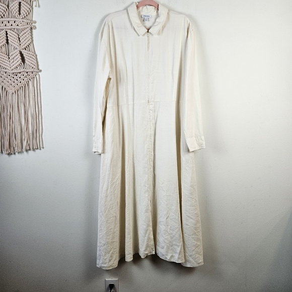 Nordstrom Plus Full Zip dress Size 2X Lagenlook Cream - Picture 1 of 8